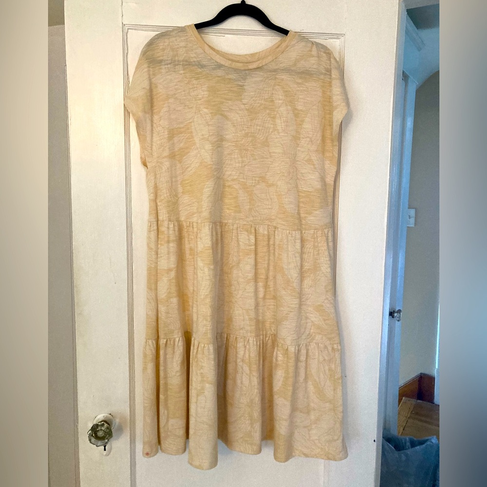 GAP khaki floral print swing dress - size Large Tall NWT